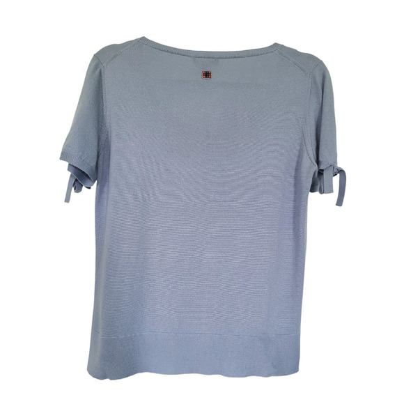 Burberry London 100% Cashmere Lightweight Short Sleeve Top Size Large FLAWED - Picture 6 of 8